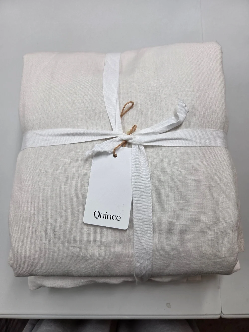 NWT QUINCE Set Of 2 48x84 European Linen True Blackout Curtains Cream 9507